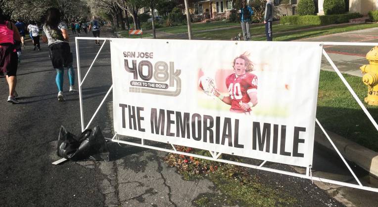 The San Jose 408K Memorial Mile Sign